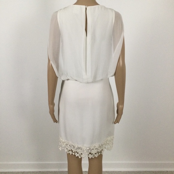 VERA MODA Midi Occasion Dress Off White with Lace Trim - Picture 7 of 10
